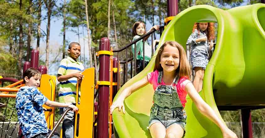 kids playing on playground