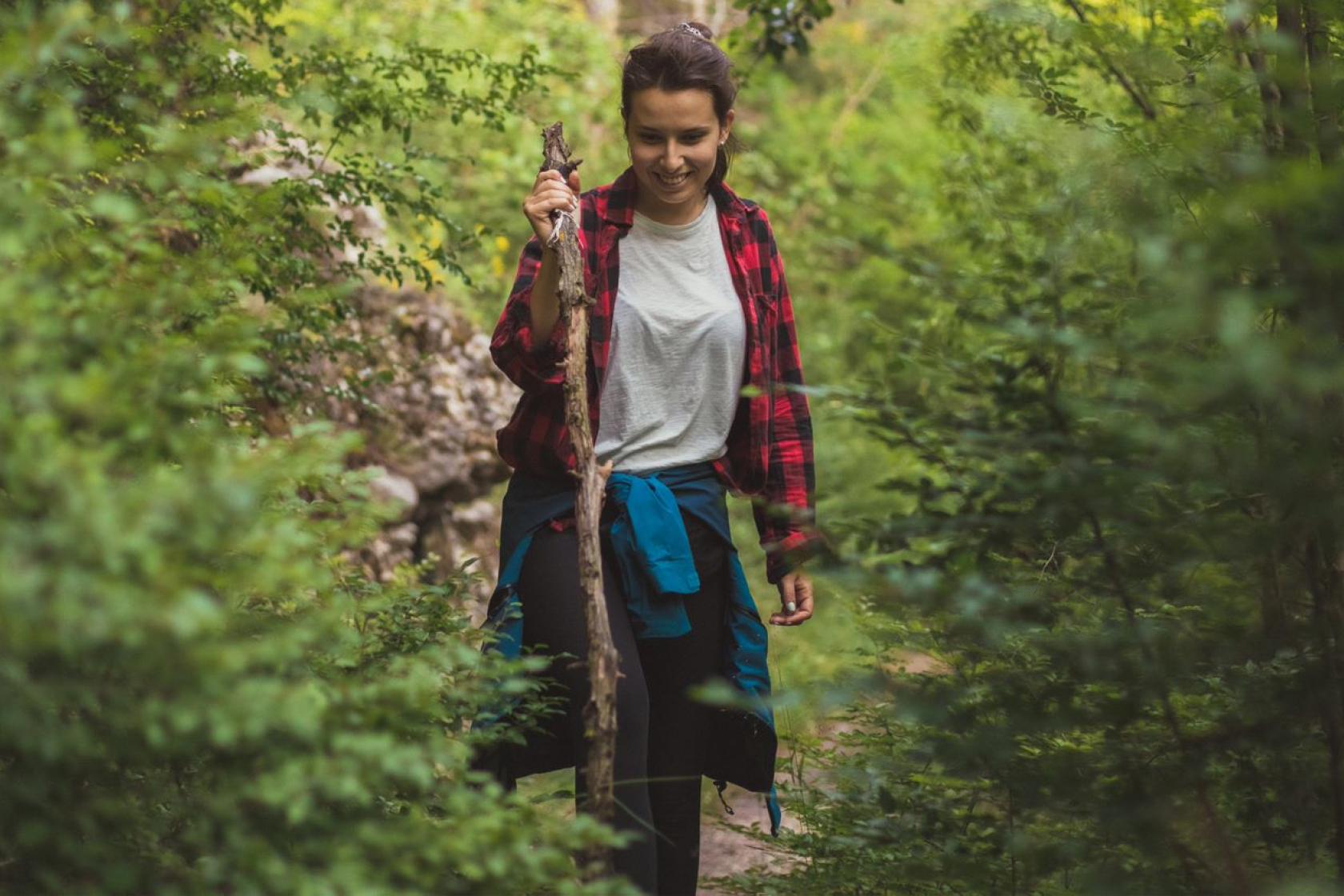 woman hiking