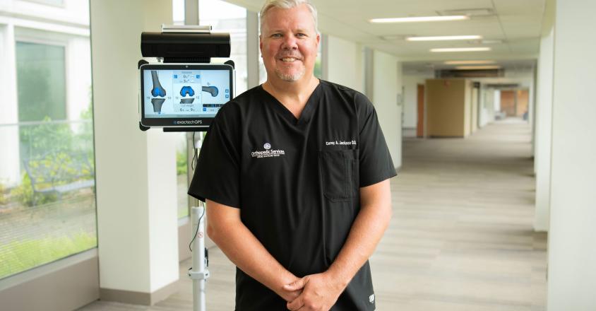 Corey Jackson, D.O., first to use new technology in joint replacement surgery