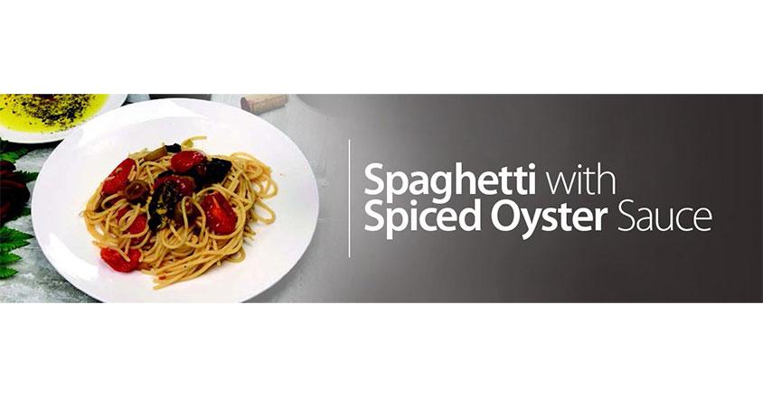 Spaghetti with spiced oyster sauce